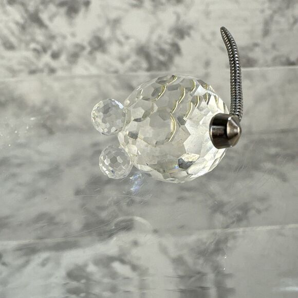Vintage Swarovski Austrian Lead Crystal Faceted Cat With Posable Metal Tail - Picture 6 of 7